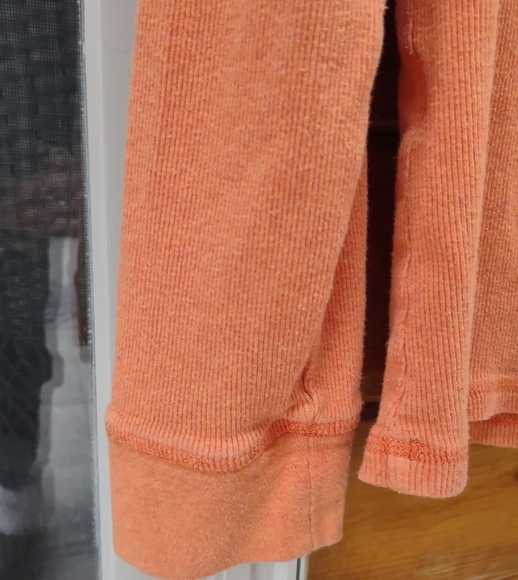 HARLEY-DAVIDSON LADIES ORANGE SCOOP NECK LONG SLV SHIRT SIZE L FLOCKED GRAPHICS - Picture 10 of 10